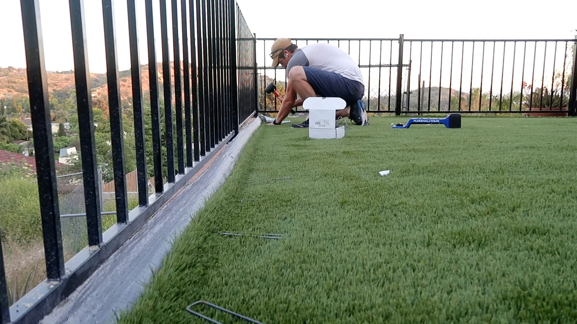 Professional artificial turf installation team at work in Dallas in Dallas - Artificial Turf Installation of Dallas